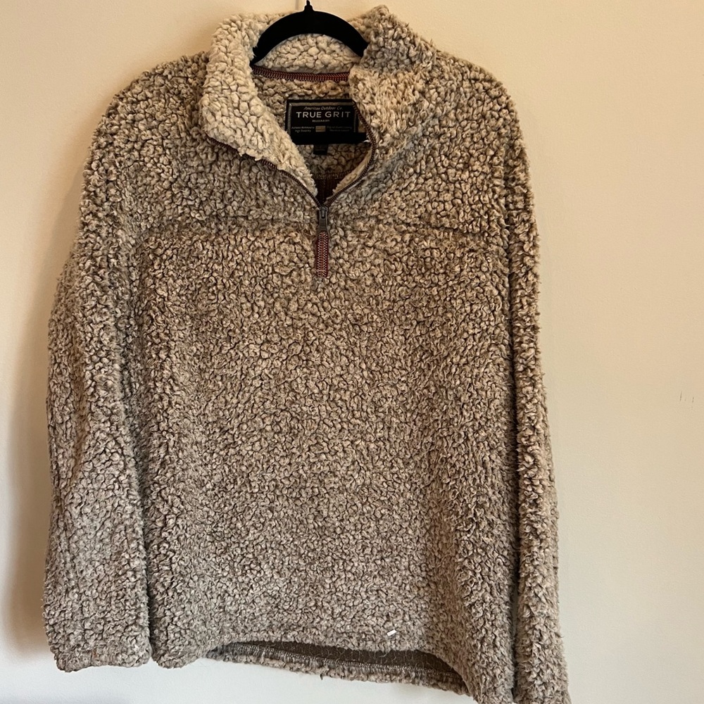 Unisex True Grit Frosty Tipped Soft Sherpa Pullover | L - Picture 4 of 13